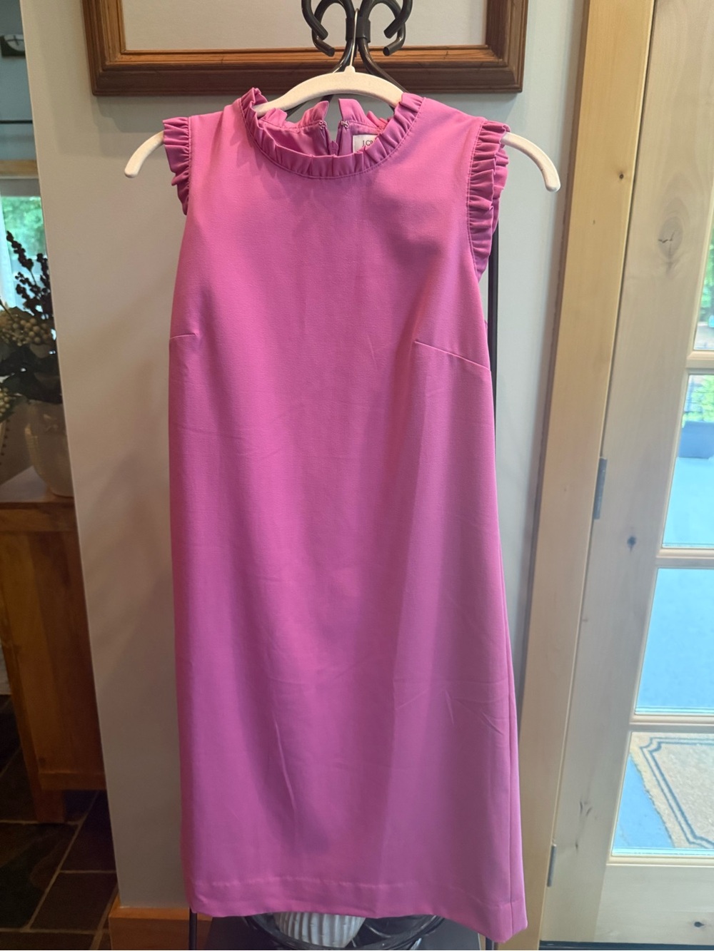 J. Crew Pink Ruffle-Trim Sleeveless Mini Dress